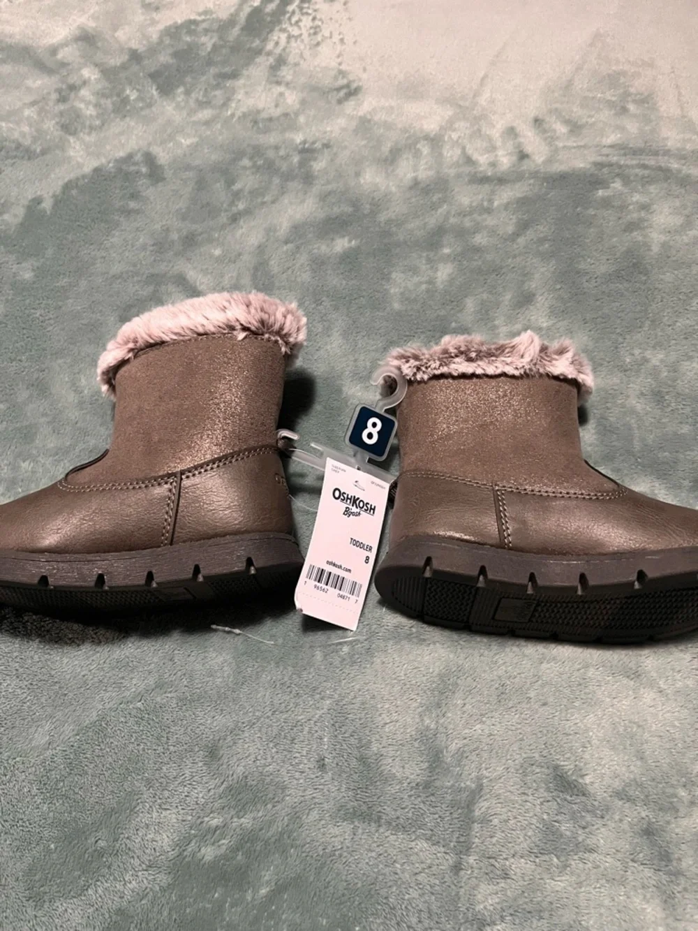 OshKosh B'gosh Toddler Faux Fur Cuff Boots - Taupe